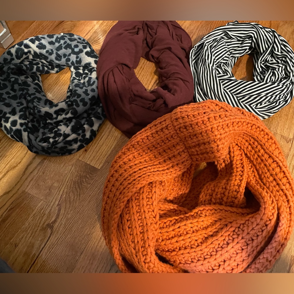 Bundle of neck scarves